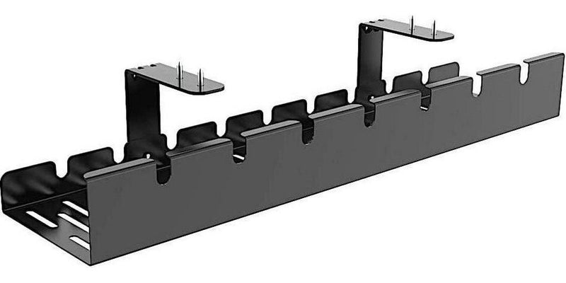 gku Under Desk Cable Management Tray Cord Wire Organiser Wire Management - Metal Wire Cable Tray for Office and Home. Perfect Standing Desk Cable Tray AC1011(Black)