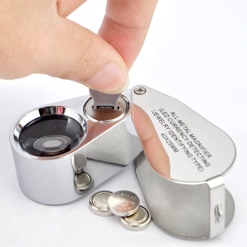 iKKEGOL 30 X 21mm Glass Jeweler Loupe Loop Eye Magnifier Magnifying  Magnifier Metal Body Silver