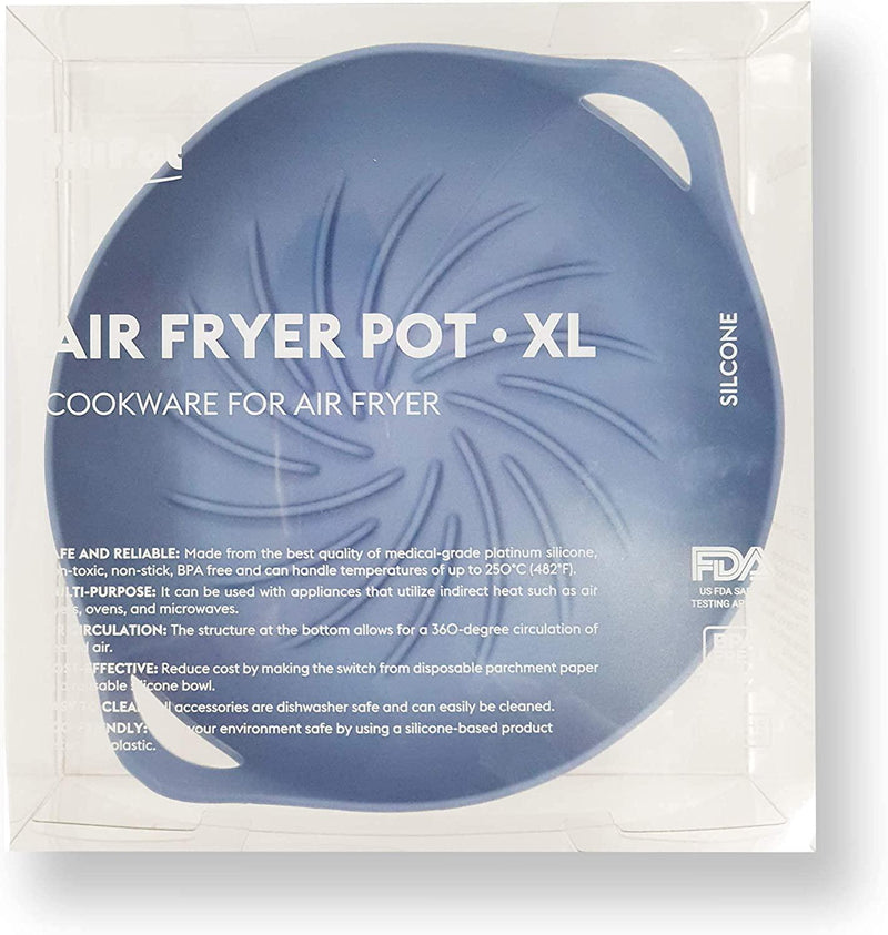 Air Fryer Silicone Pot | Food Safe Air fryers Oven Accessories |  Replacement of Flammable Parchment Liner Paper | No More Harsh Cleaning  Basket After