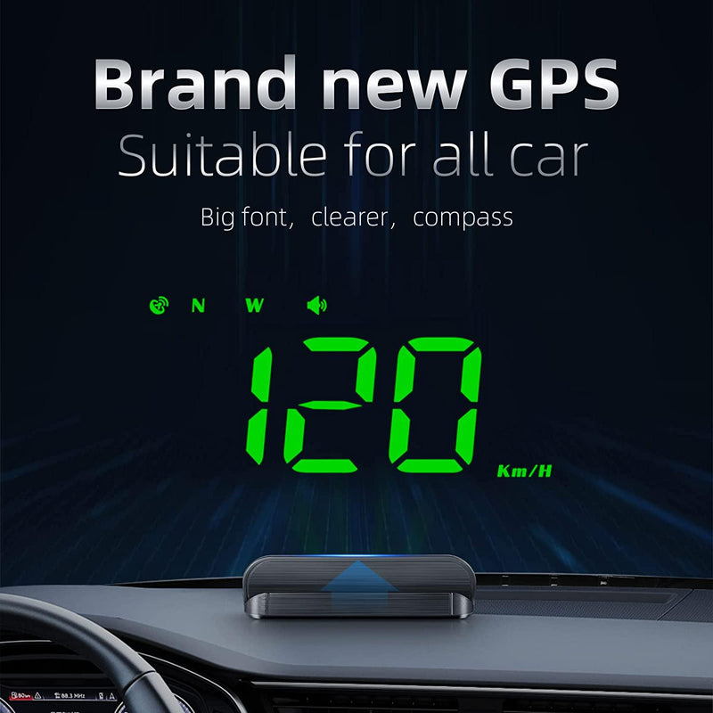 Head up Display, Universal Car HUD Large Screen Head Up Display Suitable  for OBD and GPS Dual System OverSpeed Warning Car HUD Supports Stereo  Imaging