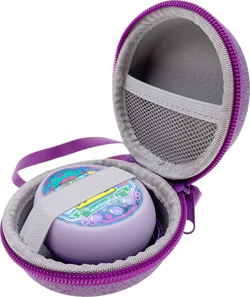 xcivi Hard Carrying Case and Silicone Cover for Tamagotchi On Virtual Interactive Pet Game Machine (Purple)