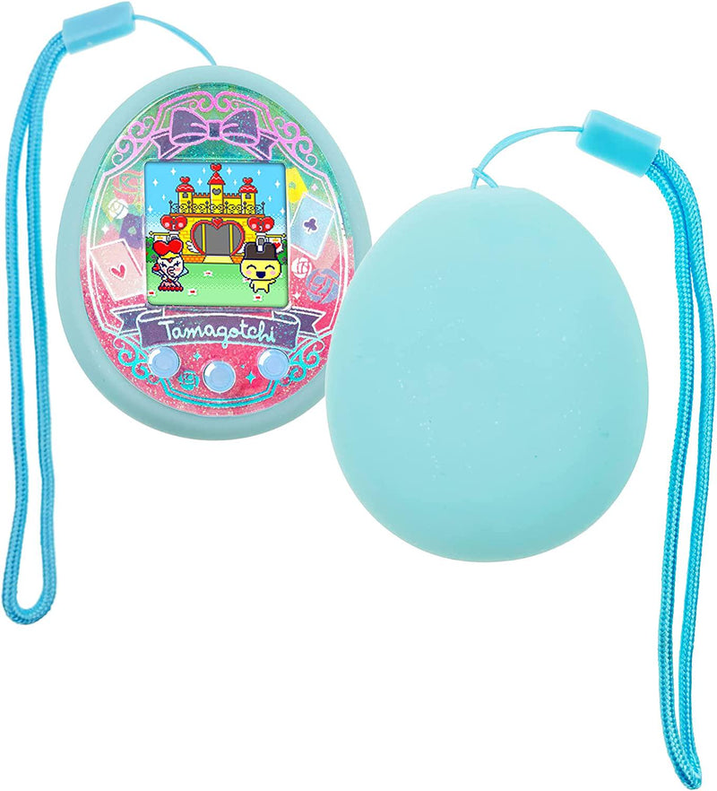 xcivi Silicone Cover and Lanyard for Tamagotchi On Virtual Interactive Pet Game Machine (Blue)