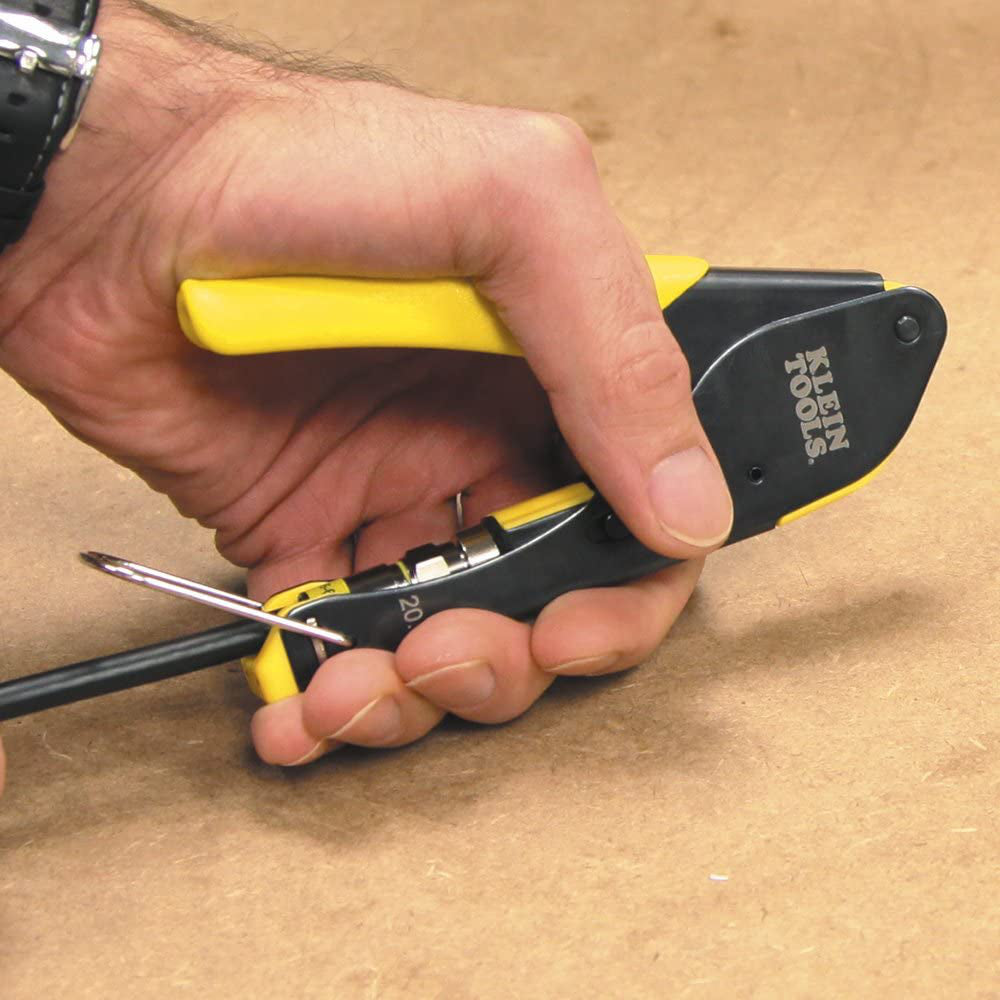 Klein Coax Testing Kit with Crimper, Stripper & F-Connectors