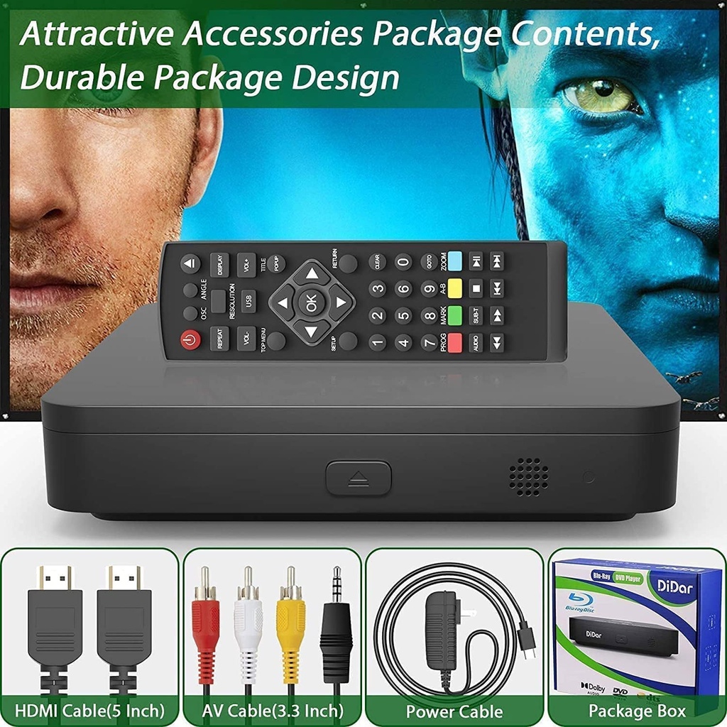 Didar Blu Ray DVD Player - Ultra Mini 1080P Home Theater