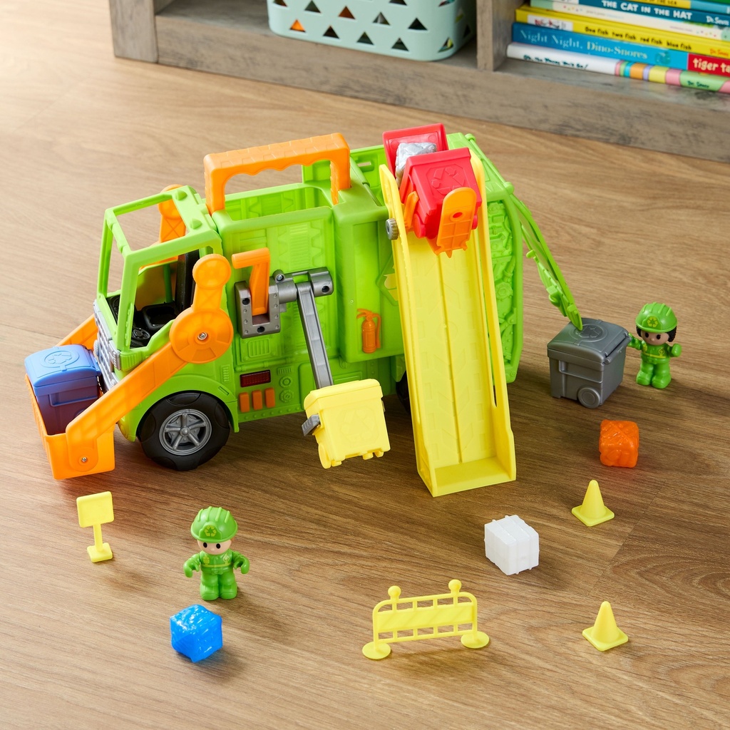 Kid Connection Recycling Truck Play Set - 16 Pieces with Lights