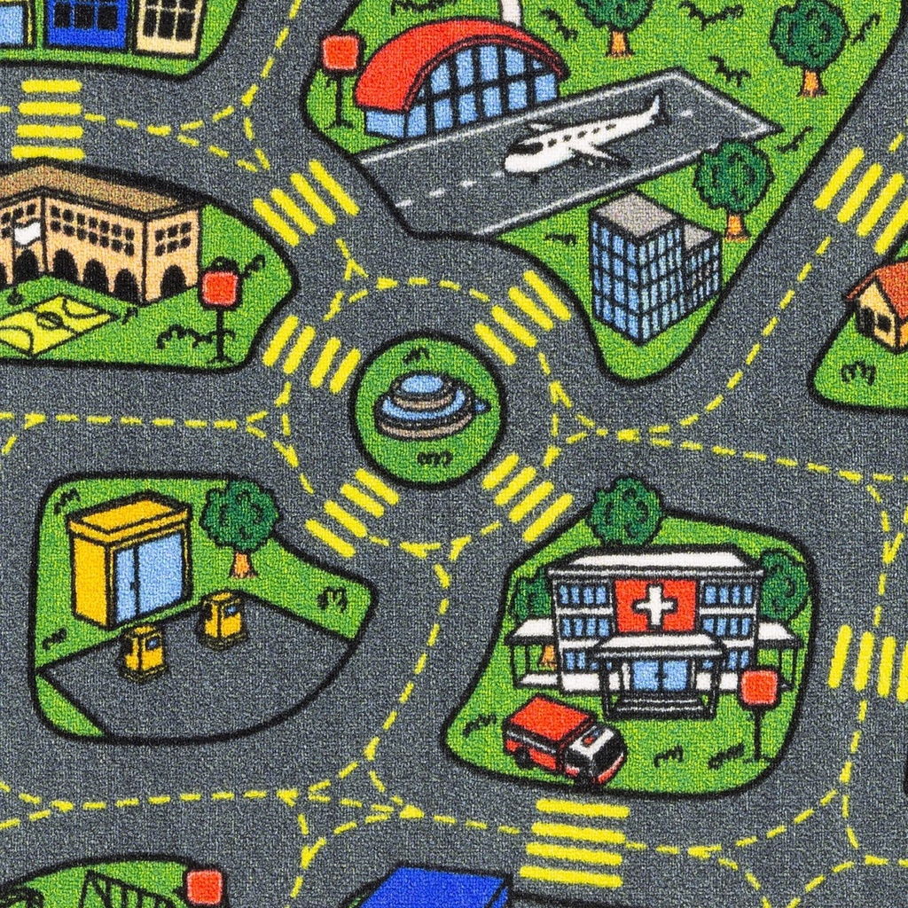 Jungtier Retro City Traffic Car Area Rug for Kids