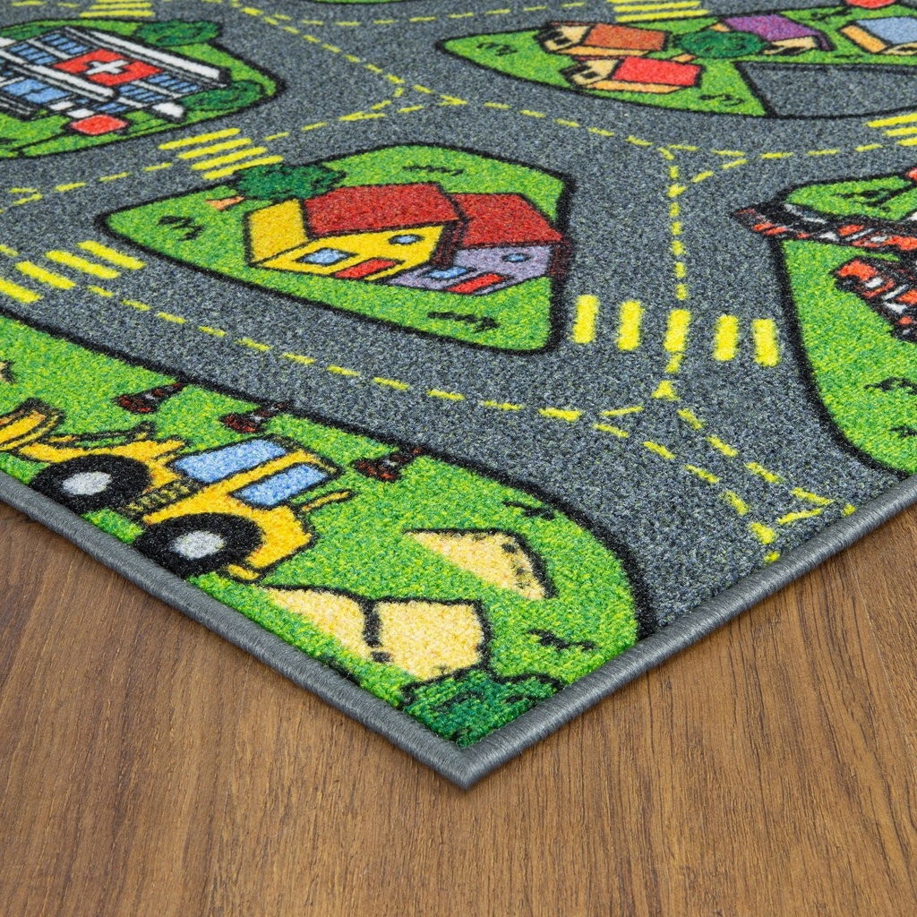 Jungtier Retro City Traffic Car Area Rug for Kids