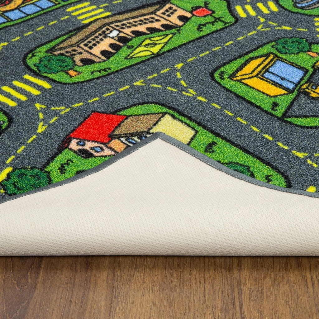 Jungtier Retro City Traffic Car Area Rug for Kids