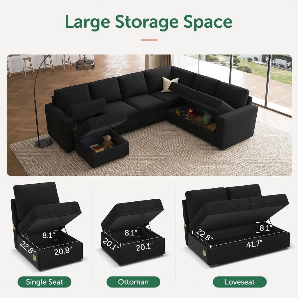 HONBAY Modular Sleeper Sectional Sofa - Versatile & Stylish
