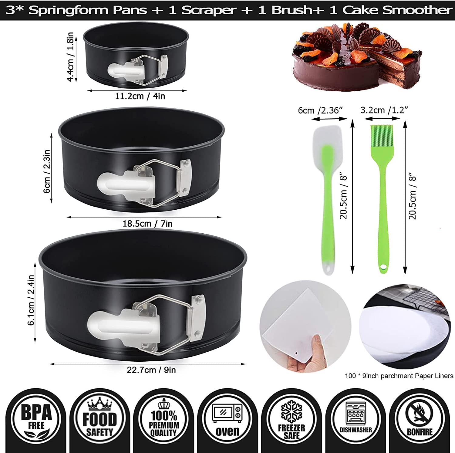 Spring Cooking Pans Springform Pan Set - Nonstick Cake Pans for Baking