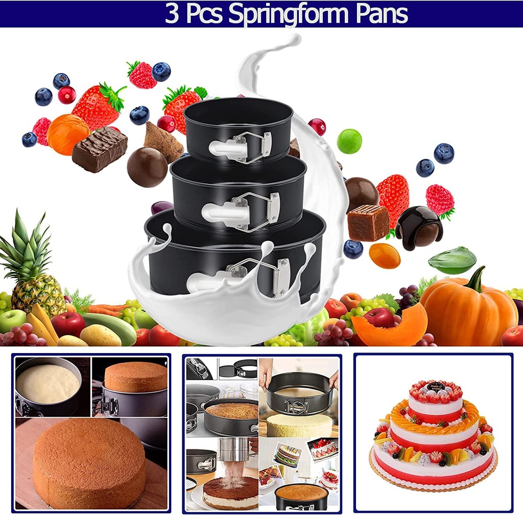 Springform Pan Set - Nonstick Cake Pans for Baking