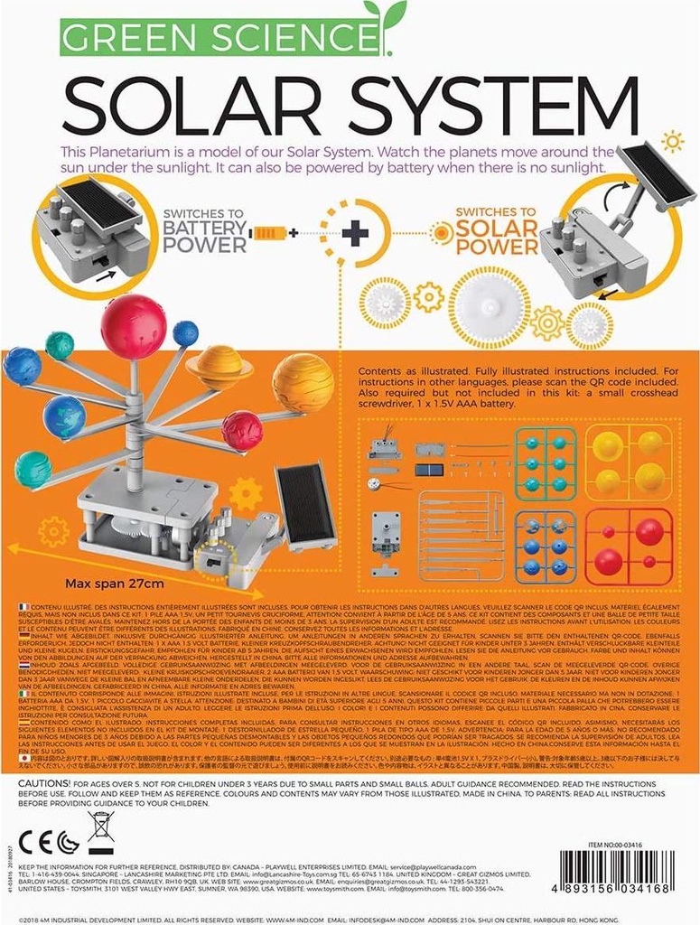 4M Green Science Solar System Kit for Kids 5+ | STEAM Fun