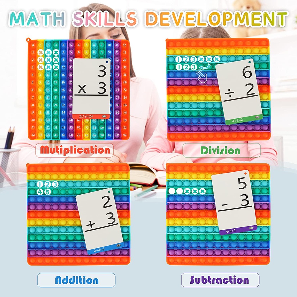 Math Pop It Mat Multiplication Pop It - Fun Math Fidget Toys for Learning