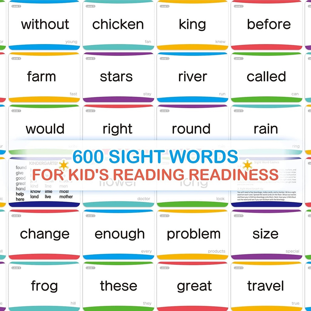 SpringFlower 600 Sight Words Flash Cards for Kids Learning