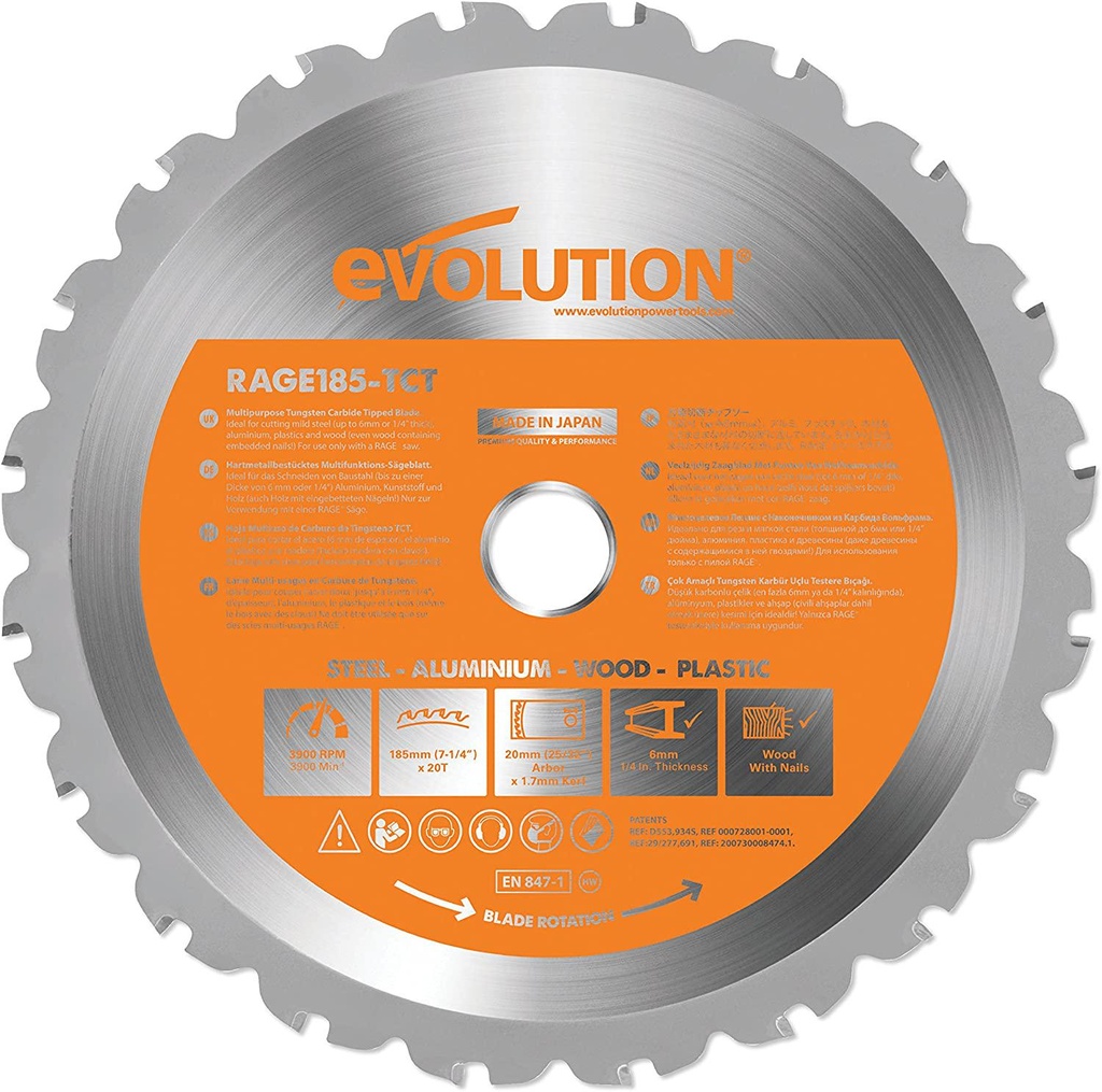 Evolution Power Tools R185CCSX+ Track Saw with Multi-Purpose Blade