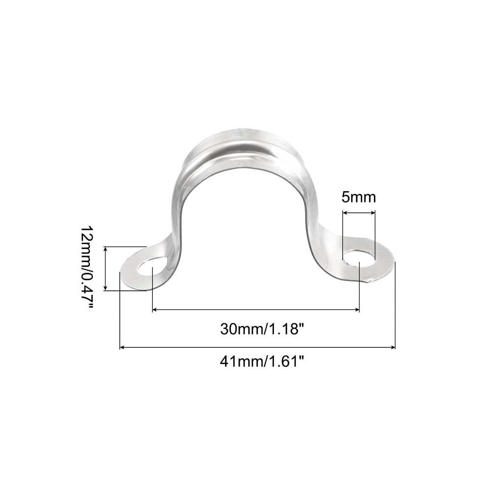 Uxcell 16mm Pipe Straps Bracket Clip - 48 Pack