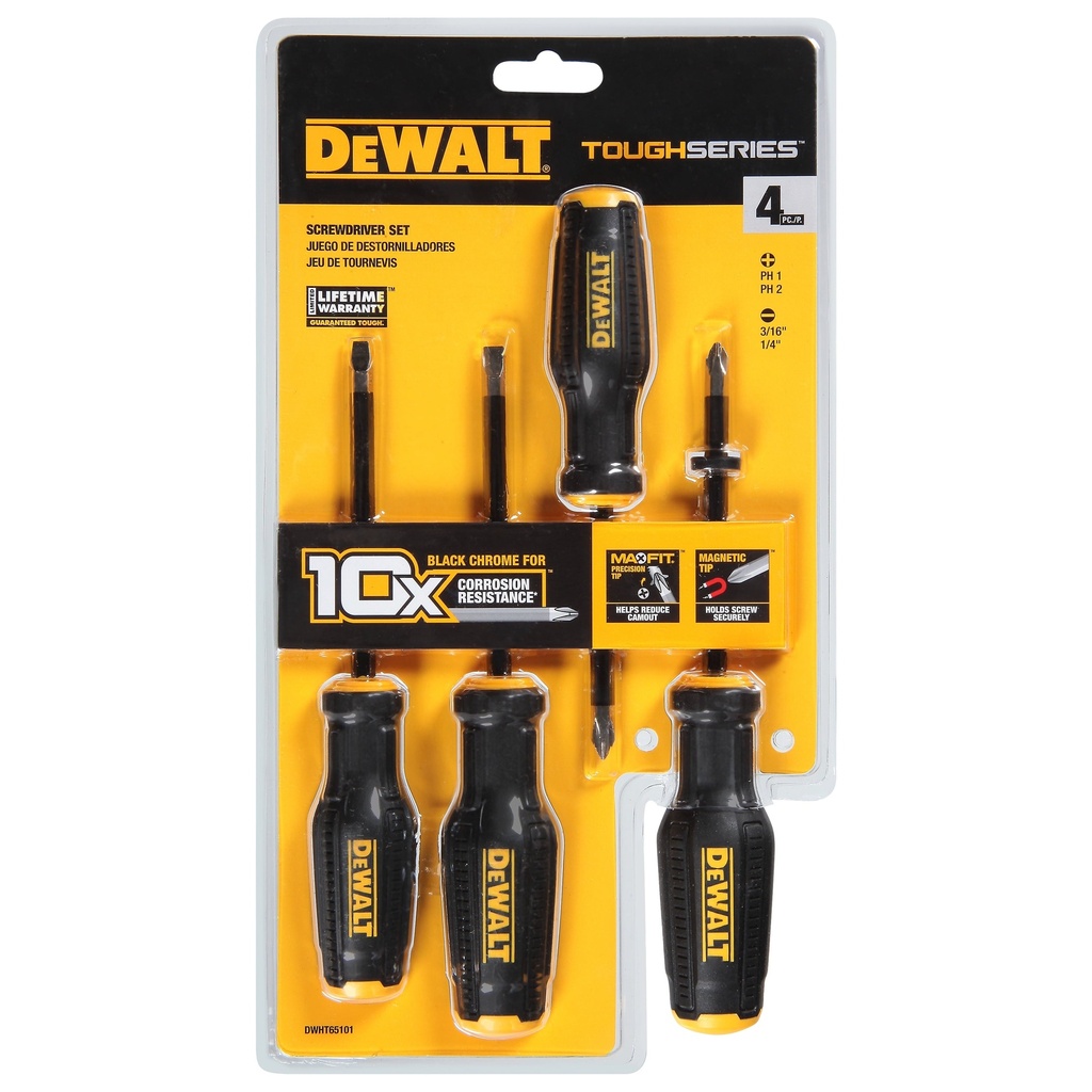 Dewalt Toughseries 4 Pc Screwdriver Set - Durable & Precise