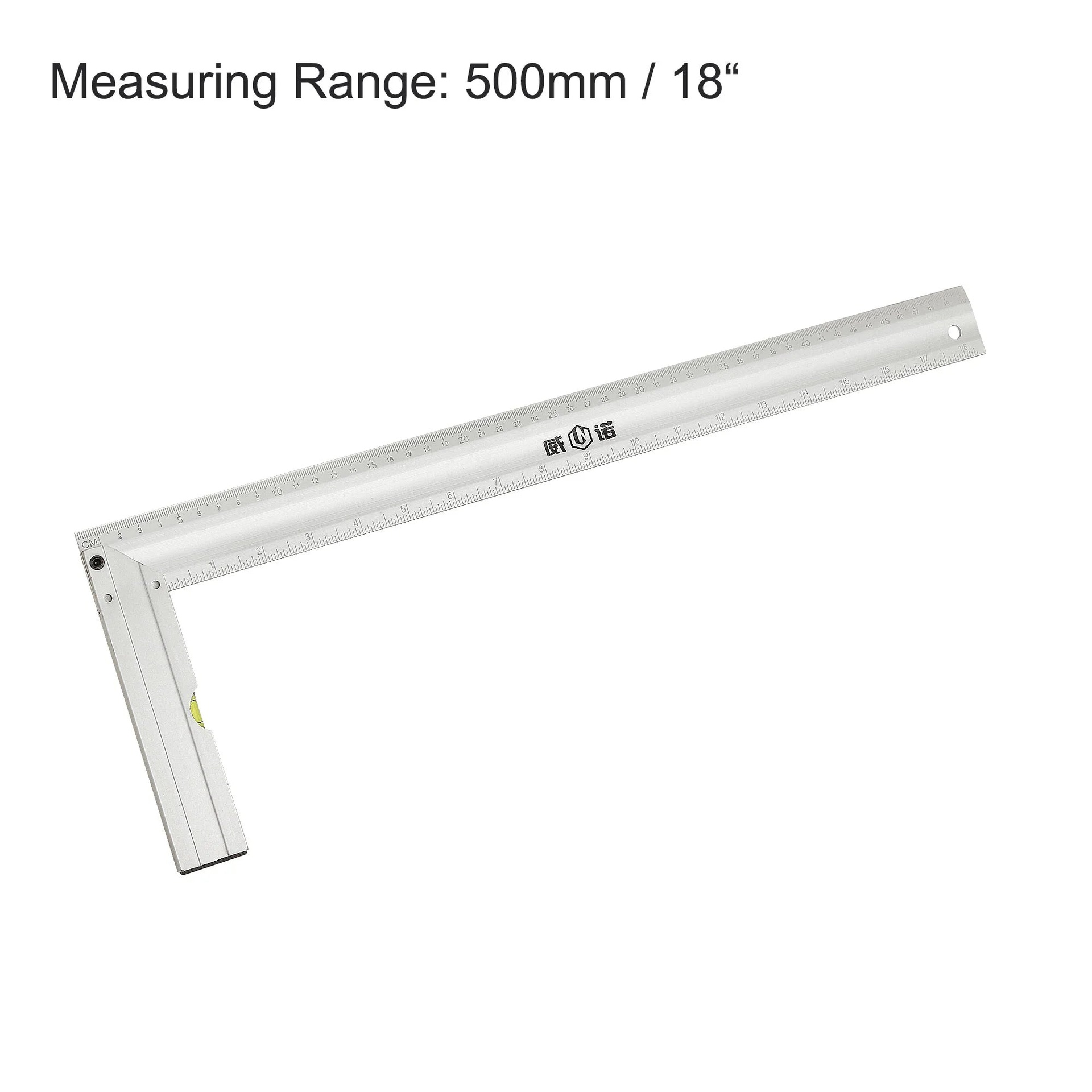 Uxcell 18-Inch Right Angle Ruler - Durable Aluminum Tool
