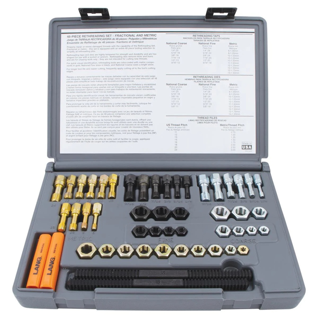 Lang Tools 971 Thread Restorer Kit - SAE & Metric