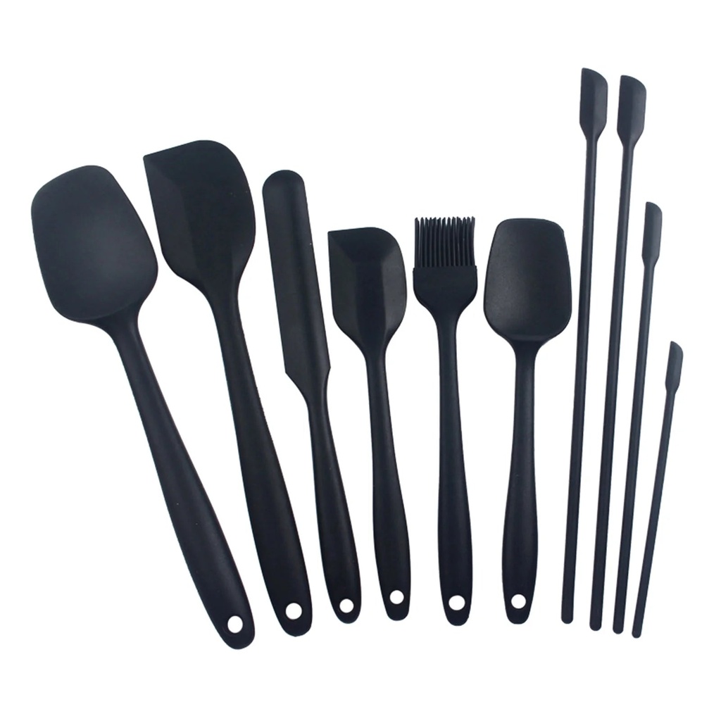 Walbest Silicone 10-Piece Spatula Set for Baking & Cooking