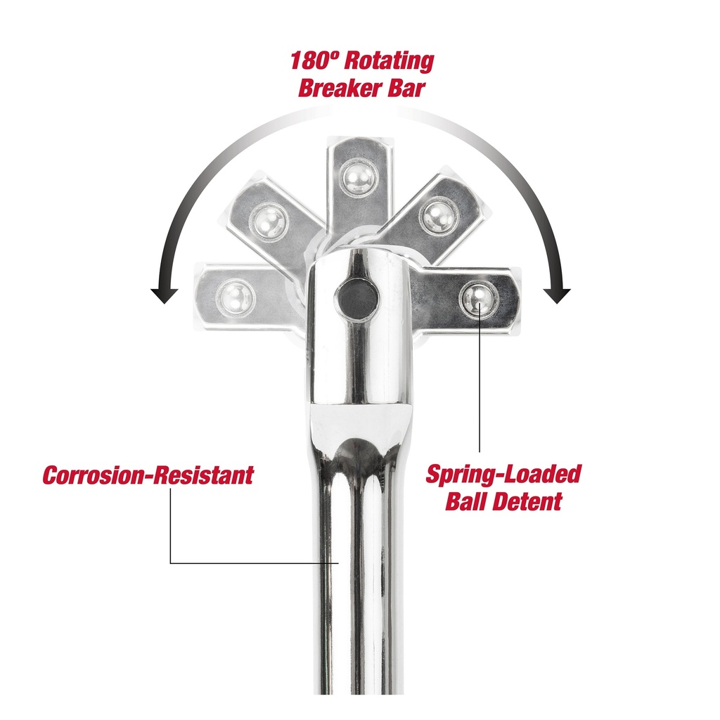 Rust Breaker Hyper Tough 15-Inch Rust Resistant Breaker Bar - High Torque