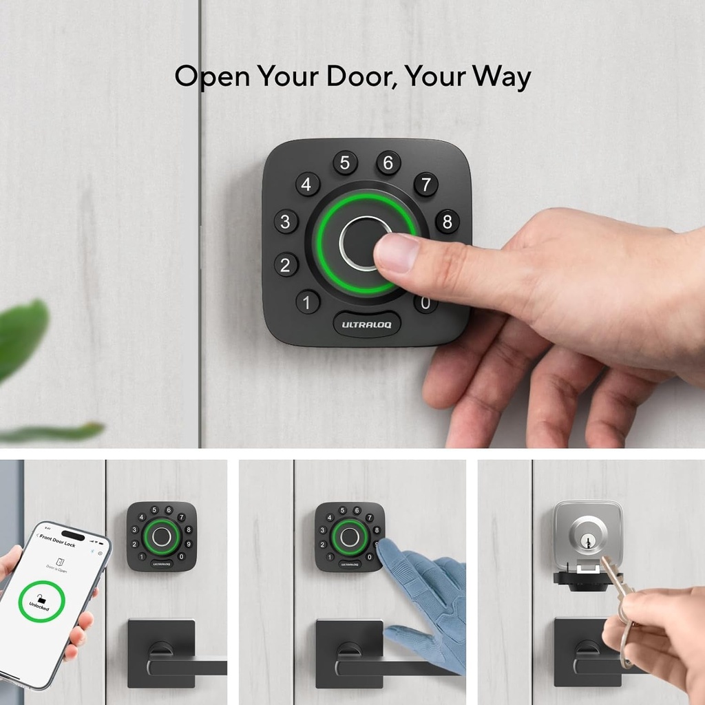 Hand Wave Lock ULTRALOQ Smart Lock with Fingerprint ID | Z-Wave Compatible