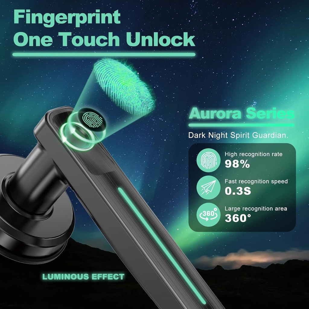Geektale Smart Door Lock Handle - Biometric Fingerprint Security