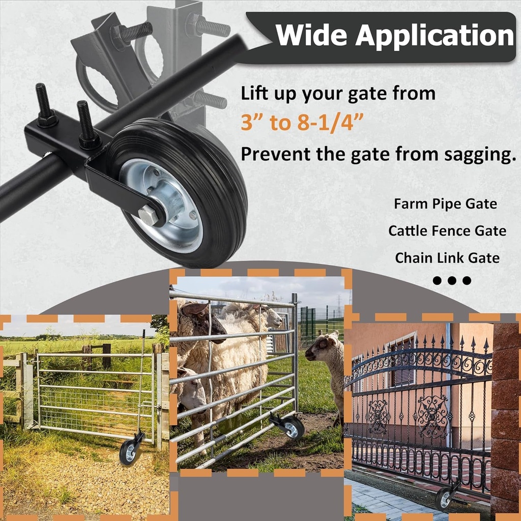 Heavy Duty Gate Support Wheel for Metal Tube Gates