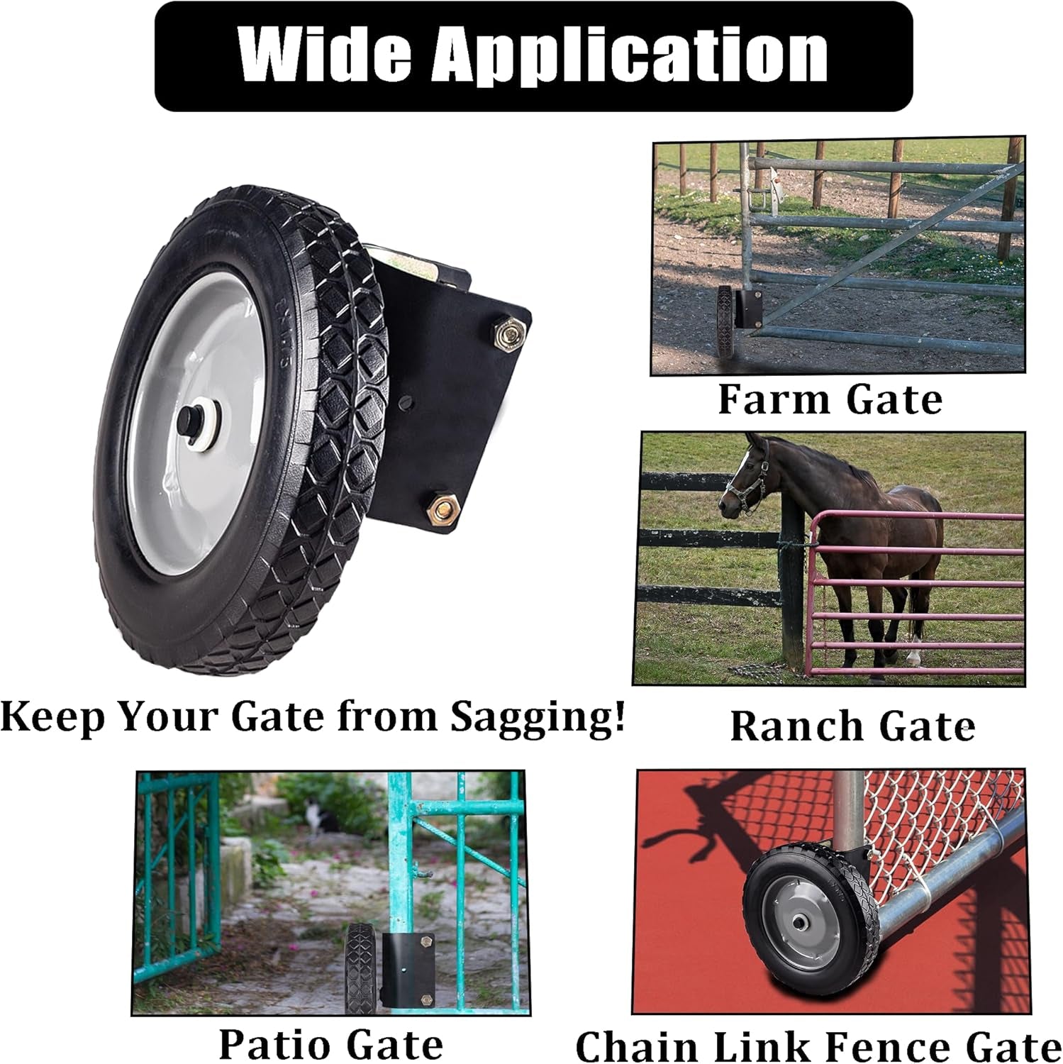 8 Inch Heavy Duty Gate Support Wheel for Metal Gates