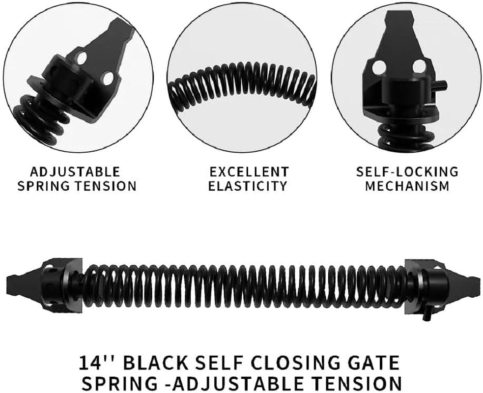 Self Closing Gate Spring - Heavy Duty 14” Adjustable Closure