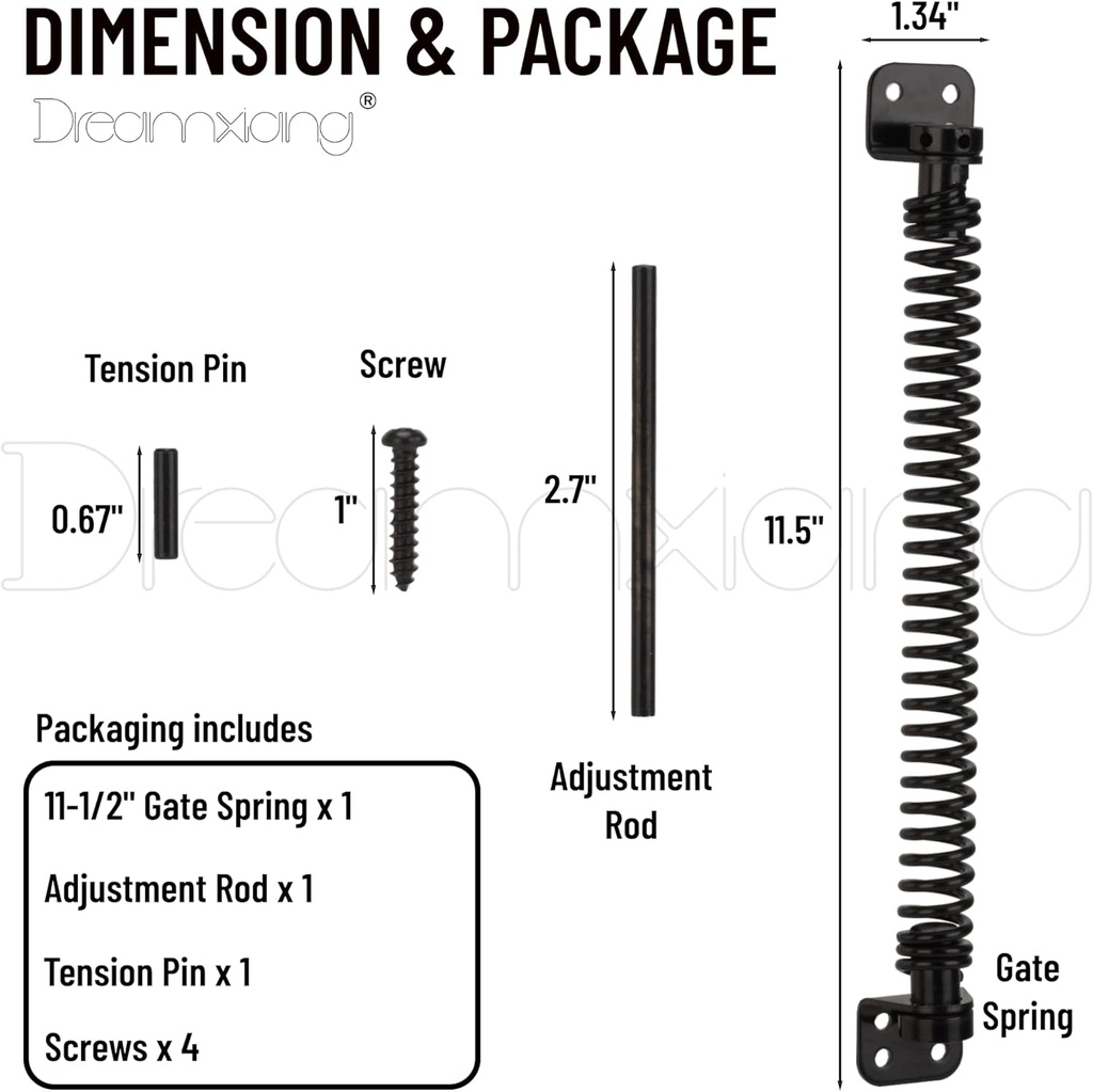 Self Closing Heavy Duty Gate Spring - Durable & Adjustable