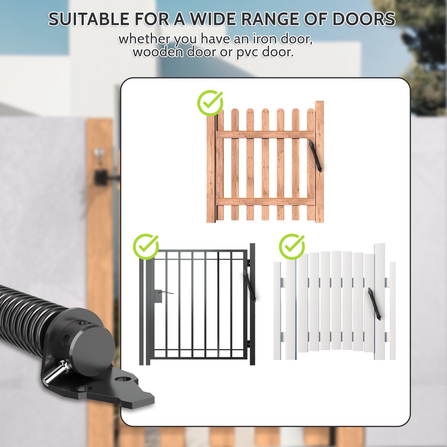 Heavy Duty Self Closing Gate Spring - Easy Installation