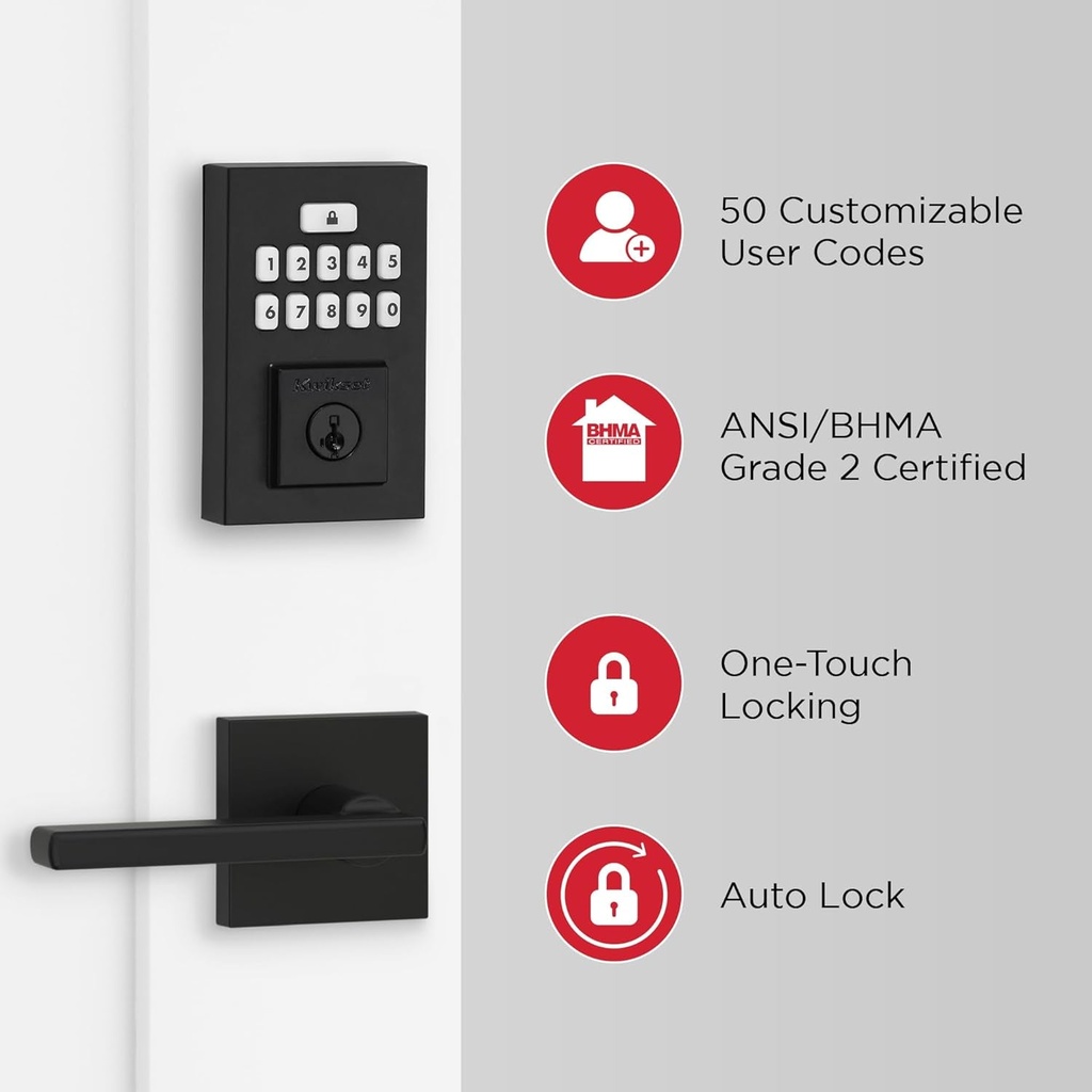 Kwikset Smartcode 260 Keyless Electronic Deadbolt - Matte Black