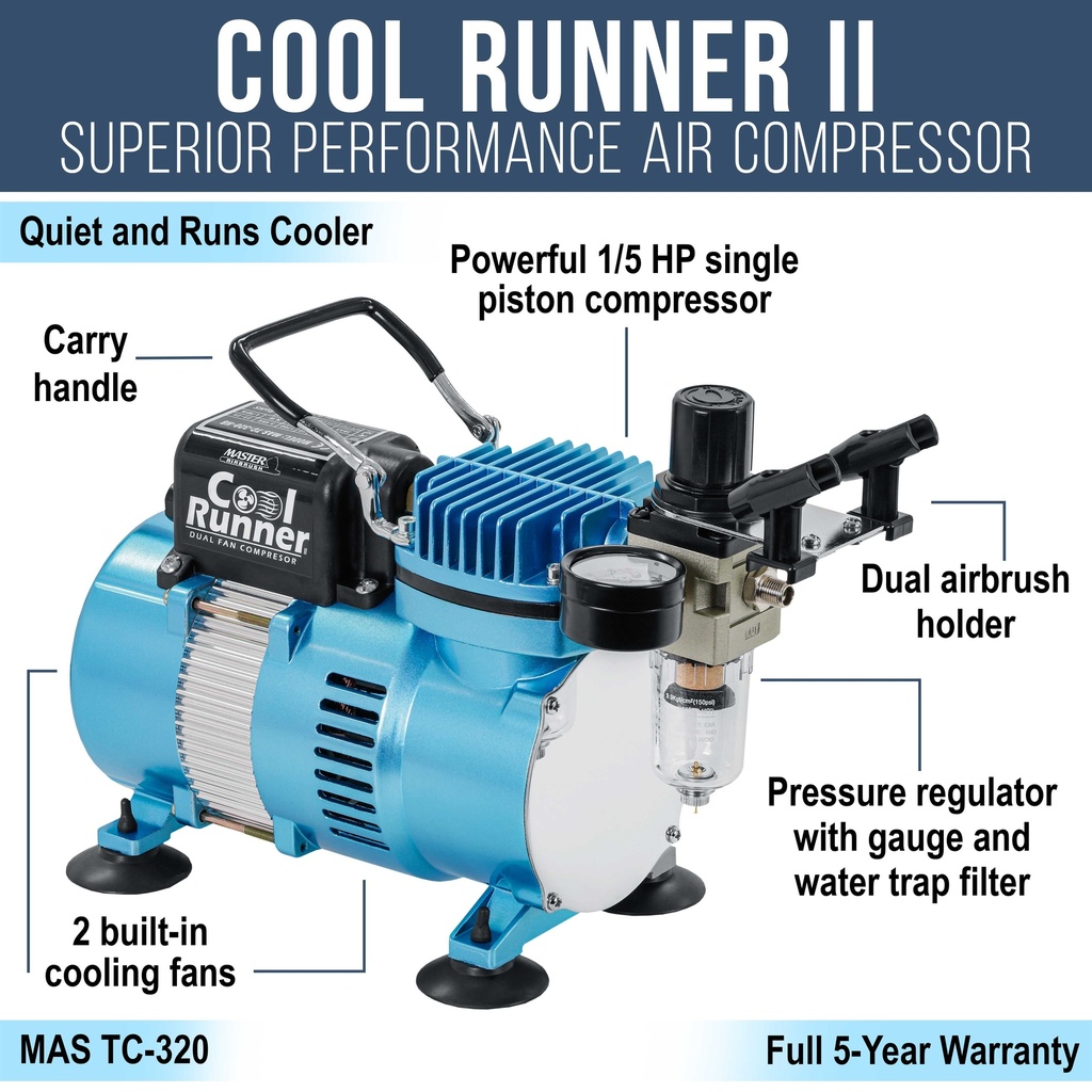 Master Airbrush TC-320 Cool Runner II Air Compressor