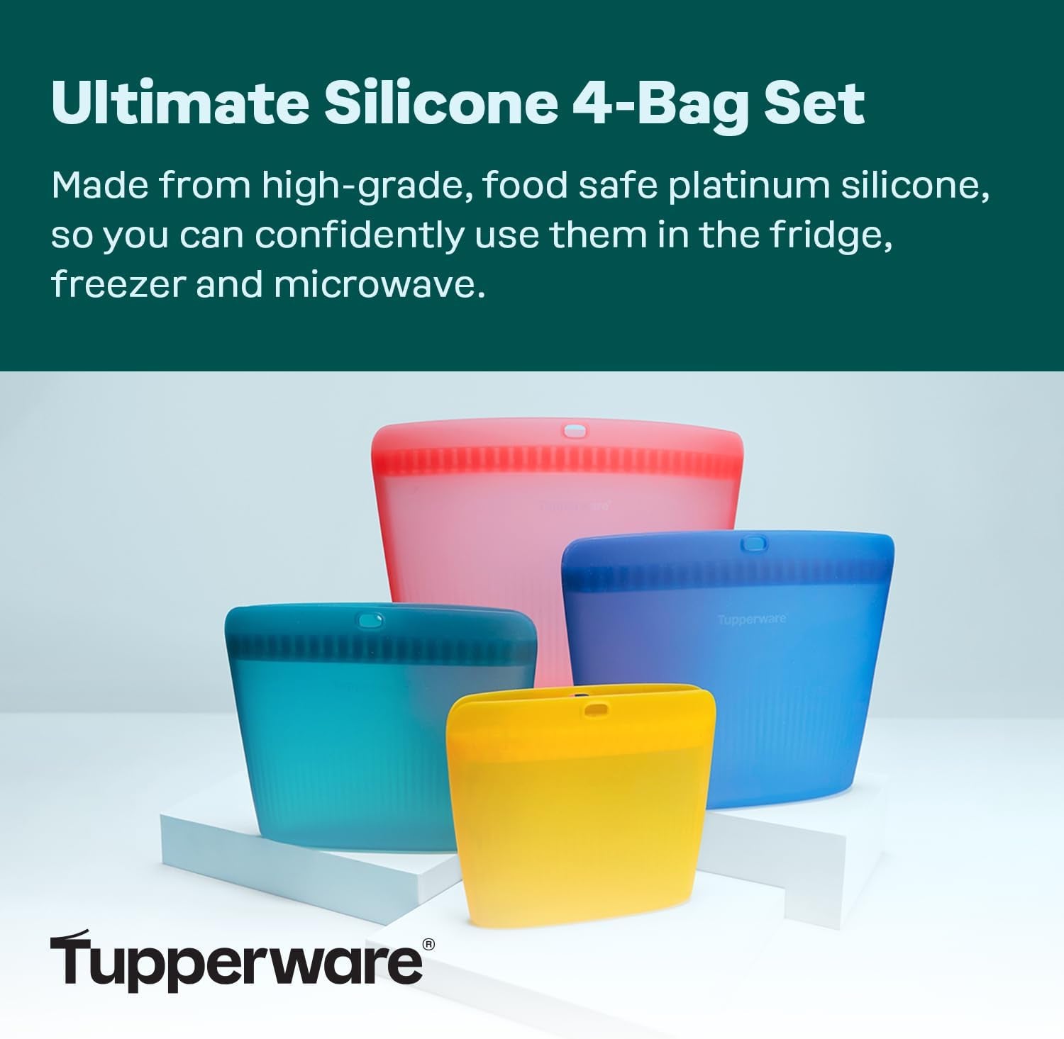 Tupperware Ultimate Silicone Food Storage Set - 4 Bags
