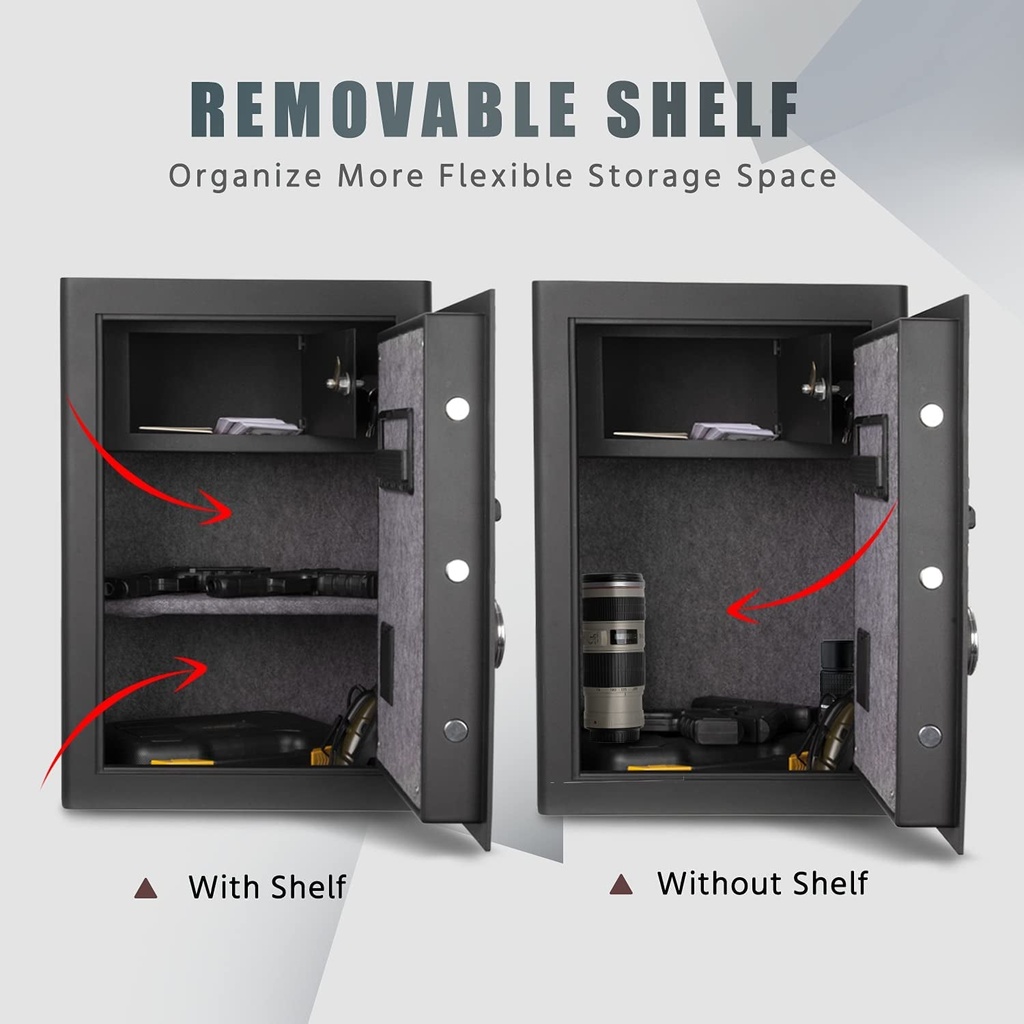 WINCENT Secure Home Security Safe with Dual Key Access