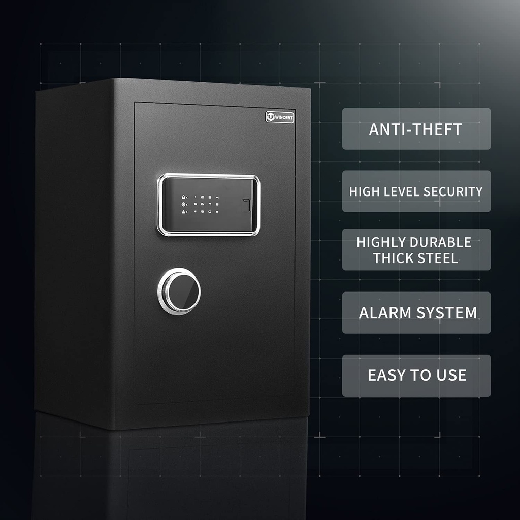 WINCENT Secure Home Security Safe with Dual Key Access