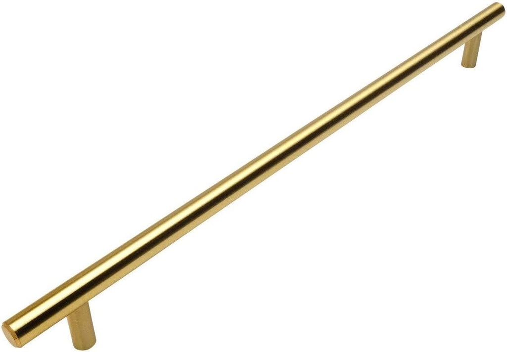 10 Pack - Cosmas 305-320BB Brushed Brass Cabinet Hardware Euro Style Bar Handle Pull - 12-5/8" Inch (320Mm) Hole Centers, 15" Overall Length