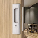 Hoconnie 6.3” Privacy Pocket Door Lock Hardware, Sliding Door Barn Door Lock, Bathroom Mortise Lock, Invisible Furniture Hardware for 1-7/16” ~ 1-15/16” Thickness Door Brushed Nickel