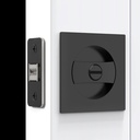 3 Pack Pocket Door Lock for Bathroom, Matte Black Pocket Door Hardware Privacy Lock Square Frush Sliding Pocket Door