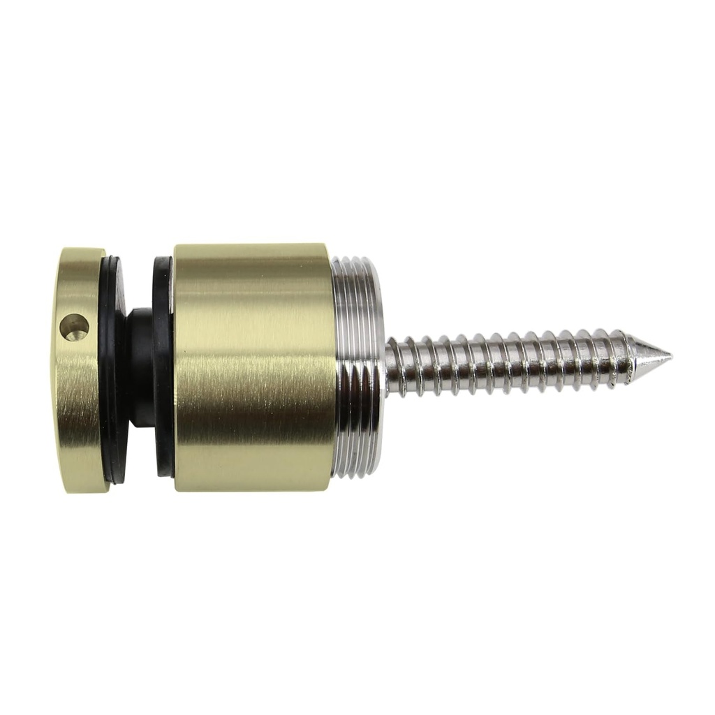 Stainless Steel 316 Grade 1-31/32 in (50Mm) Diameter Adjustable Glass Standoff, 1-3/16 in Projection, Satin Gold Finish, 1 Piece