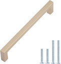 Amazon Basics Modern Square Cabinet Pull Handle, 5.39-Inch Length (5-Inch Hole Center), Golden Champagne, 10-Pack