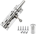 304 Stainless Steel Gate Latch Slide Bolt Gate Latch Heavy Duty Slide Latch Lock Thickened Security Bolt Door Latches Hardware Lockable Barrel Bolt Latch for Wooden Fence Yard Door Barn