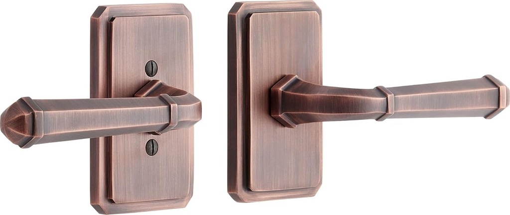 479140 Matteen Left Handed Solid Brass Passage Door Lever Set with 2-3/8" Backset - Oil Rubbed Bronze