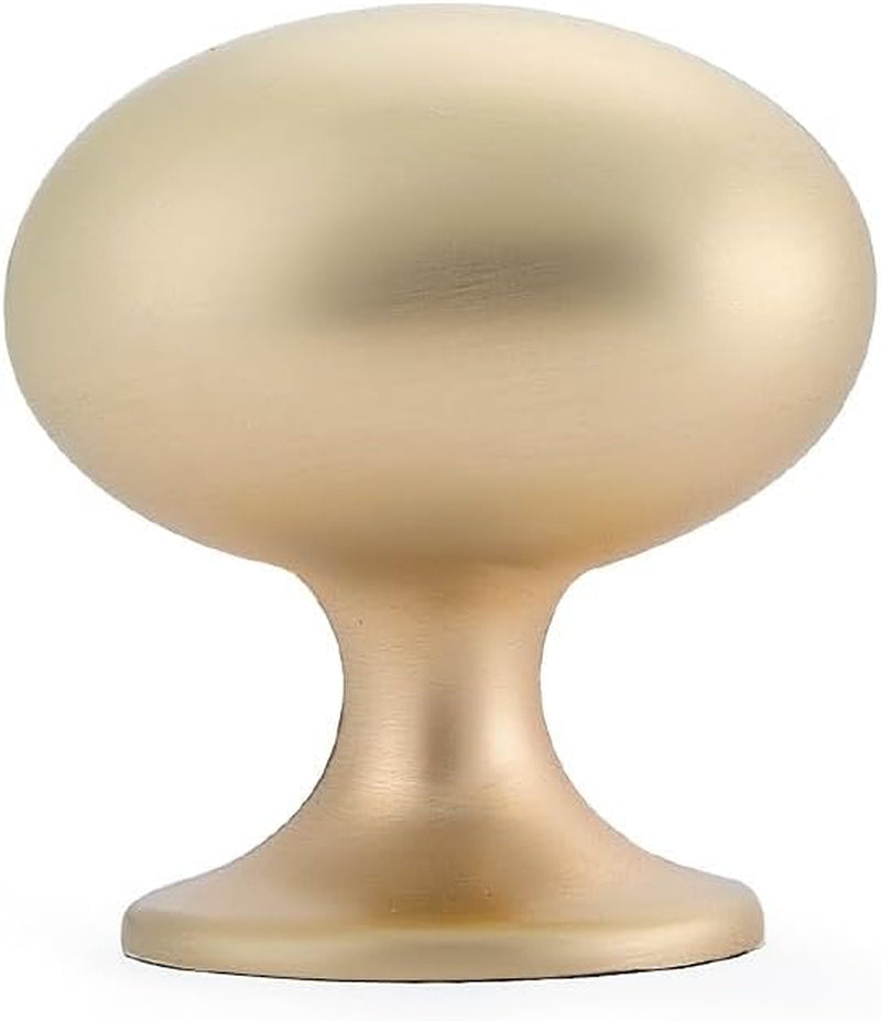 HARPOON Cabinet Hardware Knobs round Furniture Mushroom Knob - 1.4 Inch 10 Pack Brushed Gold
