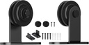 Skysen Sliding Barn Door Hardware Roller Set Black (T Shape Roller Set)