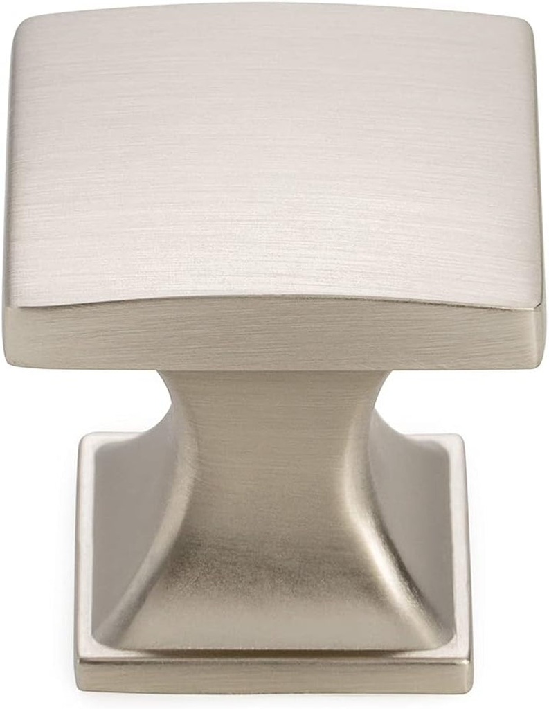 KOOFIZO Curved Square Top Cabinet Knob - Brushed Nickel Pull Handle (25Mm / 0.98 Inch), 10-Pack for Kitchen Cupboard Door, Bedroom Dresser Drawer, Bathroom Wardrobe Hardware