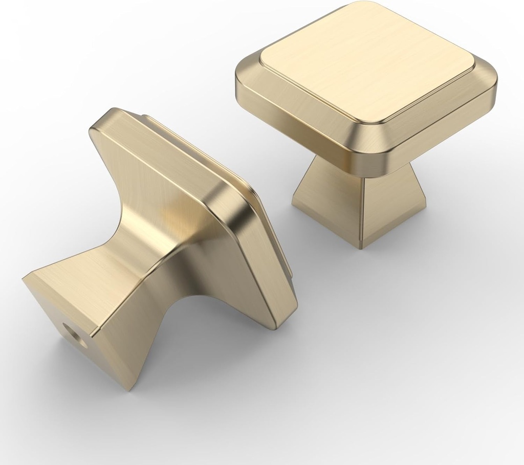 Asidrama 10 Pack Brushed Brass Kitchen Cabinet Knobs Gold Dresser Knobs Drawer Knobs Cabinet Hardware Zinc Knobs for Dresser Drawers