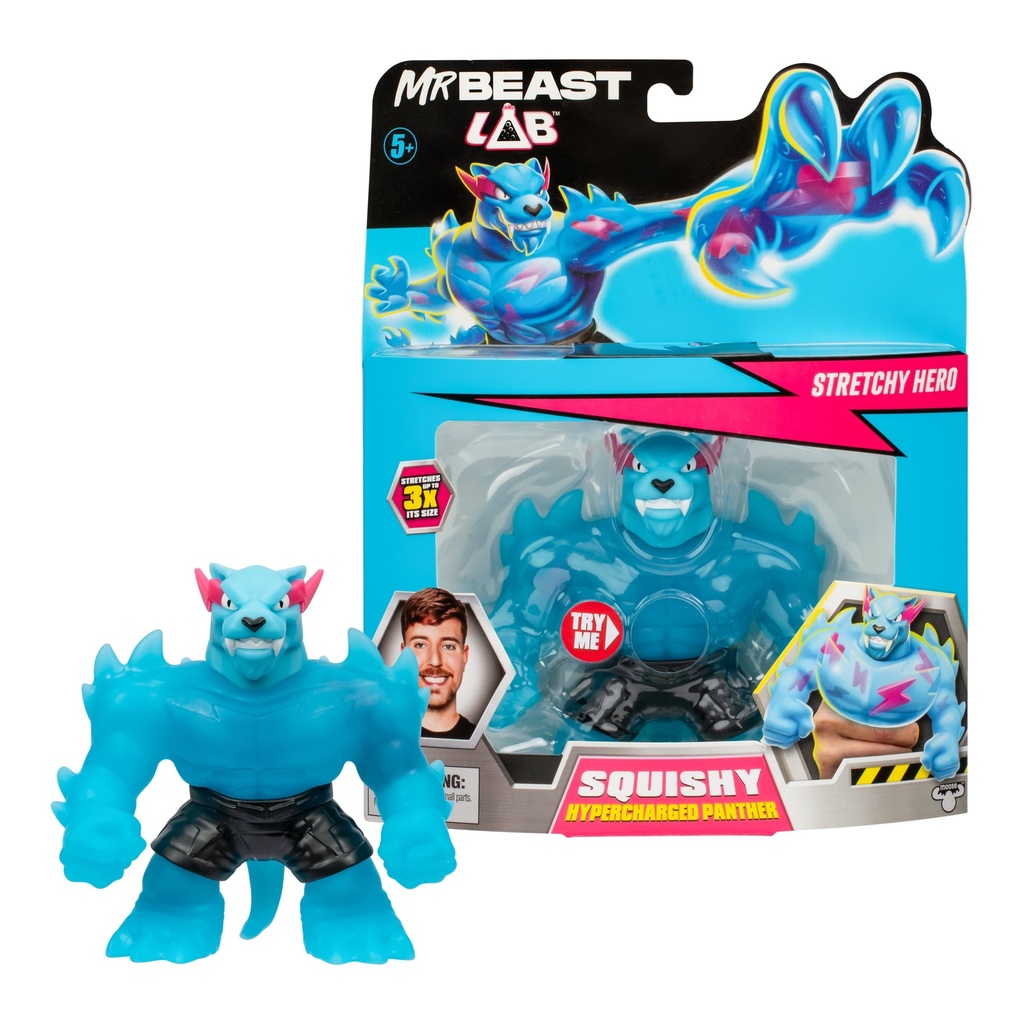 Mrbeast Lab Heroes of Goo Jit Zu Goo Hypercharged Panther Action Figure, Ages 5+