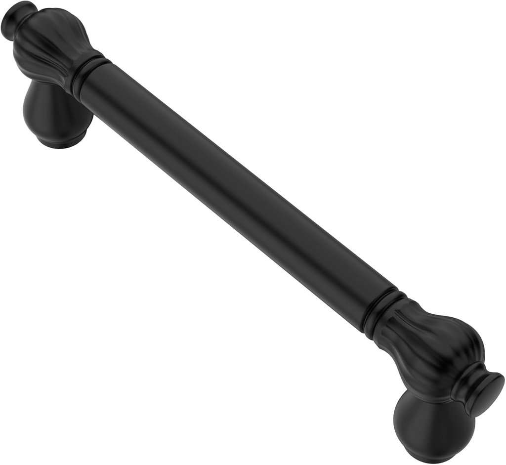 Alzassbg 10 Pack Matt Black Cabinet Pulls, 3-3/4 Inch(96Mm) Hole Centers Cabinet Handles Kitchen Hardware Straight Bar for Cabinets Drawers AL3088MB